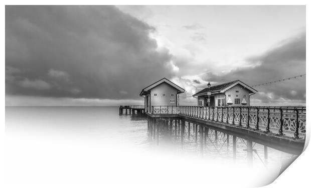 Misty waters at penarth pier Print by paul holt