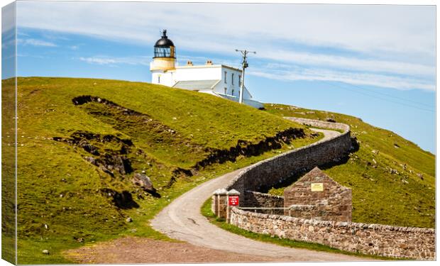 Stoer Lighthouse in the Scottish Highlands Canvas Print by John Frid