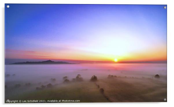 Glastonbury Sunrise  Acrylic by Les Schofield