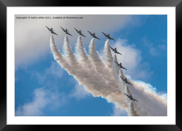 The Frecce Tricolori  Italian Air  aerobatic Framed Mounted Print by kathy white