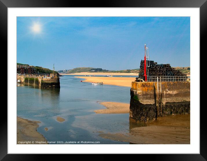 Padstow Harbour and the River Camel Framed Mounted Print by Stephen Hamer