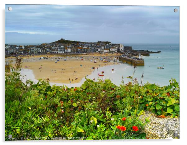 St Ives Harbour  View Acrylic by Les Schofield