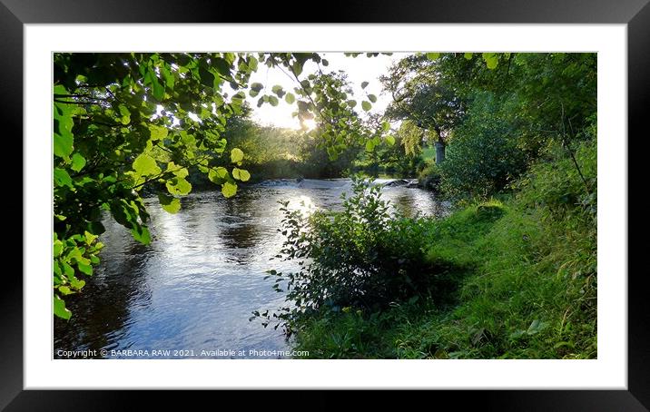 The Esk Weir, Glaisdale Framed Mounted Print by BARBARA RAW