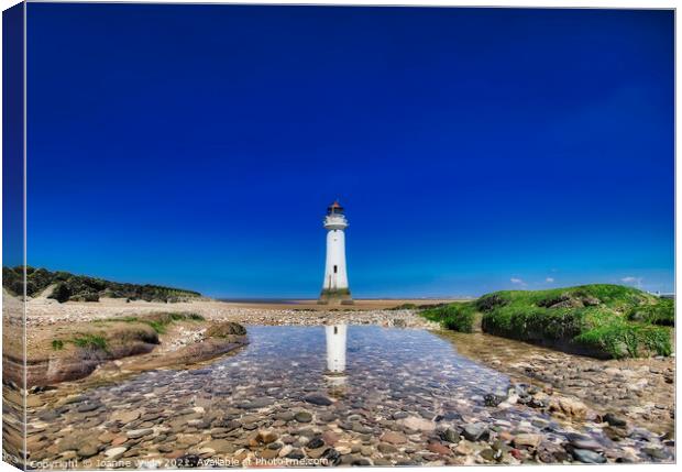 New Brighton Lighthouse Canvas Print by Joanne Wilde