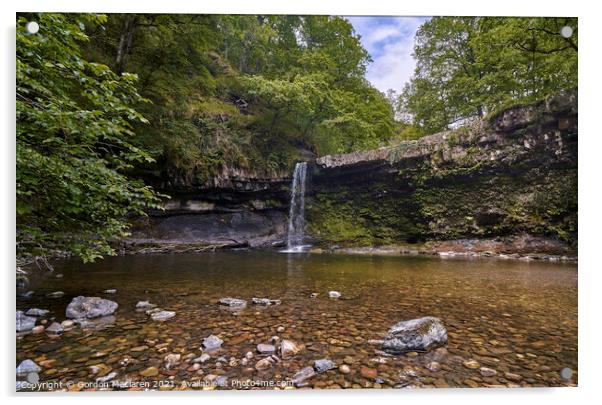 Sgwd Gwladus Waterfall near Pontneddfechan Acrylic by Gordon Maclaren