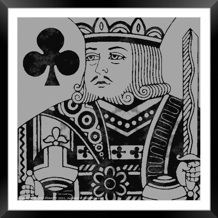 KING OF CLUBS-2 GRAY Framed Mounted Print by OTIS PORRITT