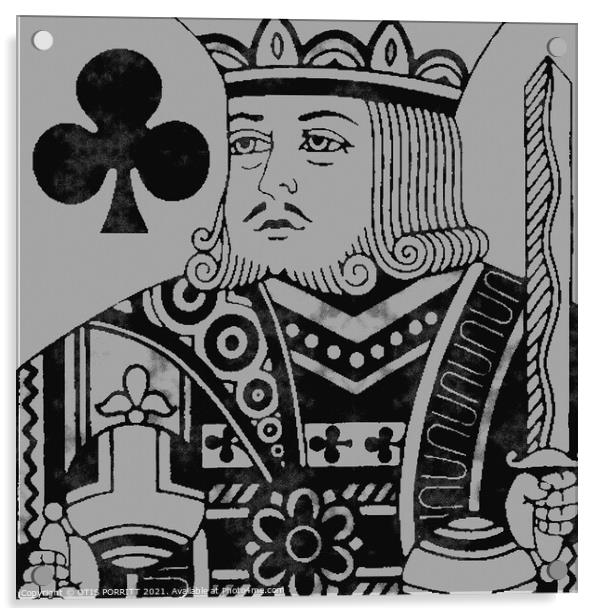 KING OF CLUBS-2 GRAY Acrylic by OTIS PORRITT