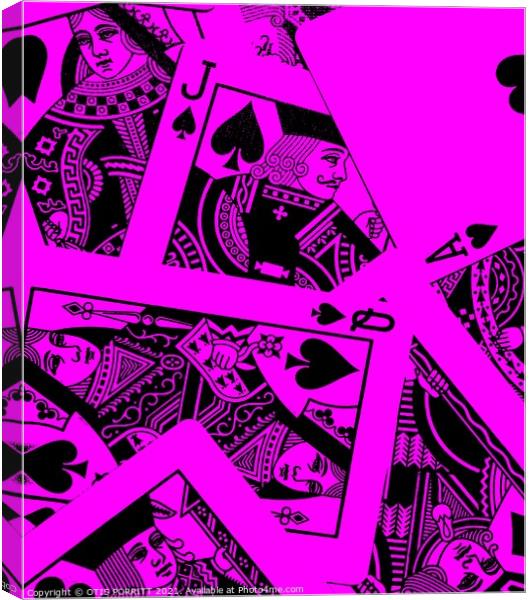 Playing Cards 2 Black Canvas Print by OTIS PORRITT