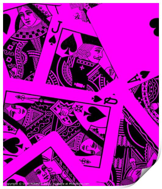 Playing Cards 2 Black Print by OTIS PORRITT
