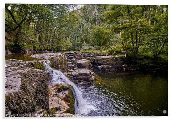 Waterfall on the Afon Pyrddin near Pontneddfechan Acrylic by Gordon Maclaren