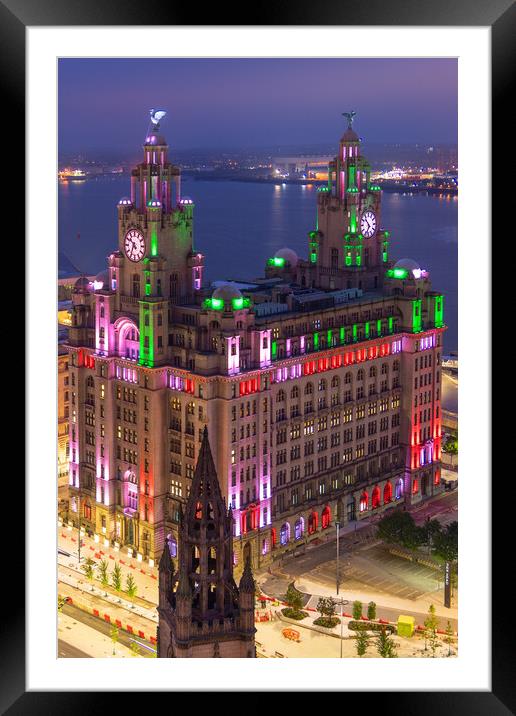 Royal Liver Building, Liverpool Framed Mounted Print by Dave Wood