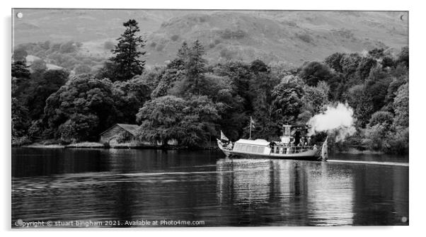 Steam boat on coniston water Acrylic by stuart bingham
