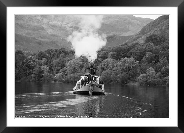 Coniston boat trip Framed Mounted Print by stuart bingham
