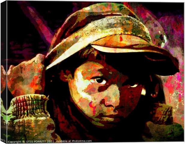 CHILDREN IN POVERTY-GOLD MINER Canvas Print by OTIS PORRITT