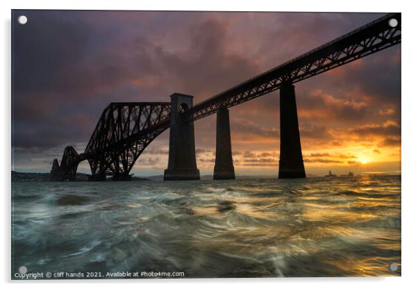 forth Rail Bridge at Sunrise Acrylic by Scotland's Scenery