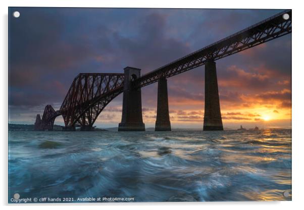 sunrise on the forth of firth. Acrylic by Scotland's Scenery
