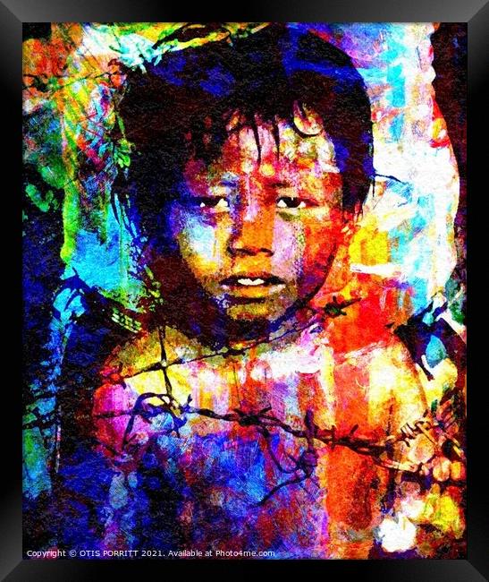 CHILDREN OF WAR CAMBODIA Framed Print by OTIS PORRITT