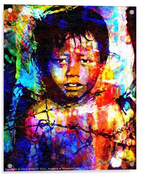 CHILDREN OF WAR CAMBODIA Acrylic by OTIS PORRITT