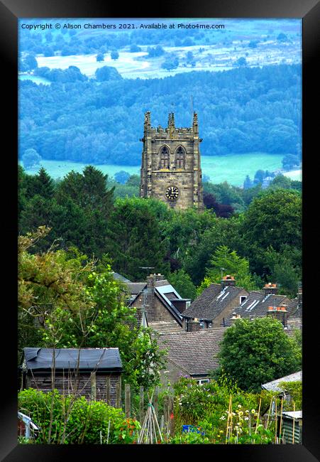 Youlgrave Village and Church Framed Print by Alison Chambers