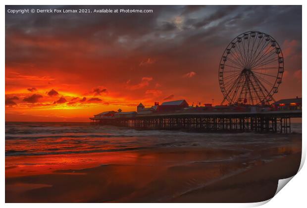 Blackpool Central Pier Print by Derrick Fox Lomax