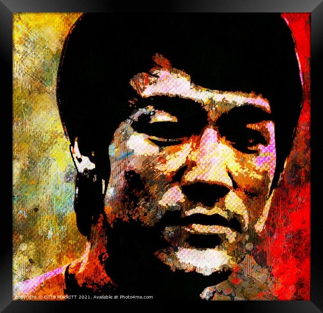 Bruce Lee Framed Print by OTIS PORRITT