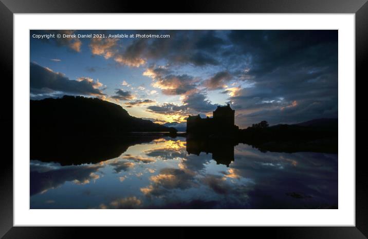 Majestic Sunset at Eilean Donan Castle Framed Mounted Print by Derek Daniel