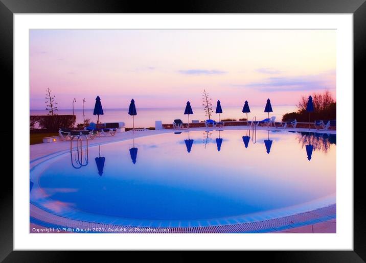 Colour Pool in Minorca Framed Mounted Print by Philip Gough
