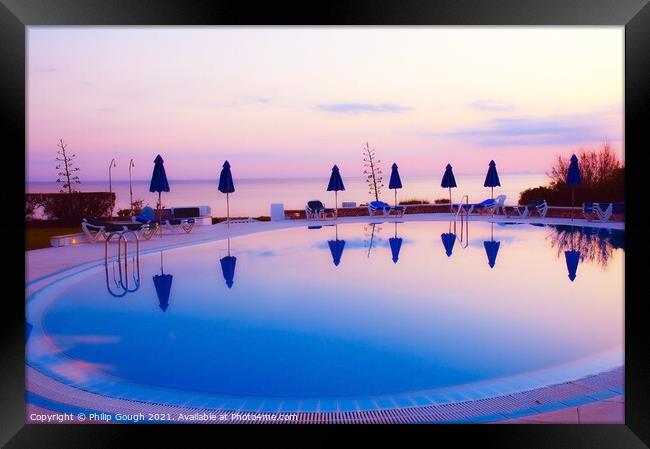 Colour Pool in Minorca Framed Print by Philip Gough