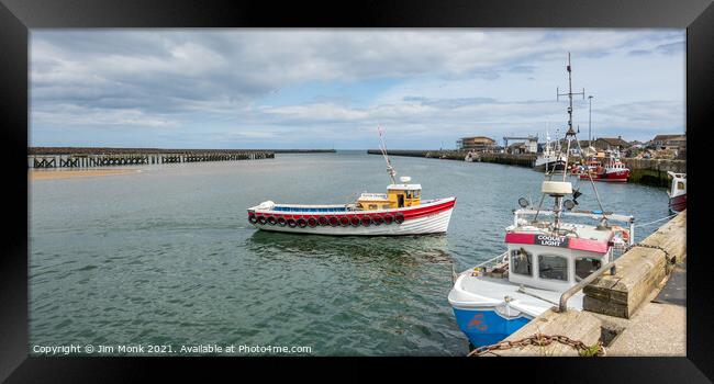 Amble Harbour in Northumberland Framed Print by Jim Monk
