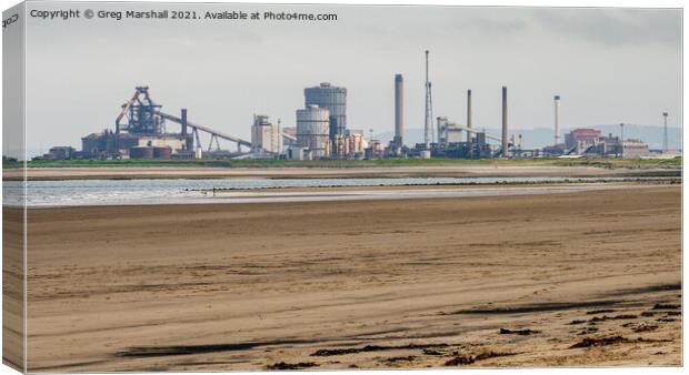 Redcar Steelworks from The North Gare Teesside Canvas Print by Greg Marshall