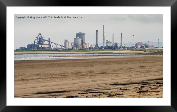 Redcar Steelworks from The North Gare Teesside Framed Mounted Print by Greg Marshall