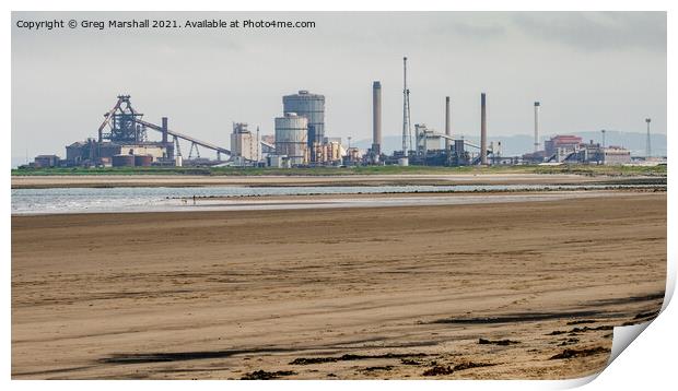 Redcar Steelworks from The North Gare Teesside Print by Greg Marshall