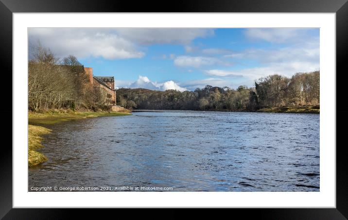 River Tay at Stanley Mills in Perthshire Framed Mounted Print by George Robertson