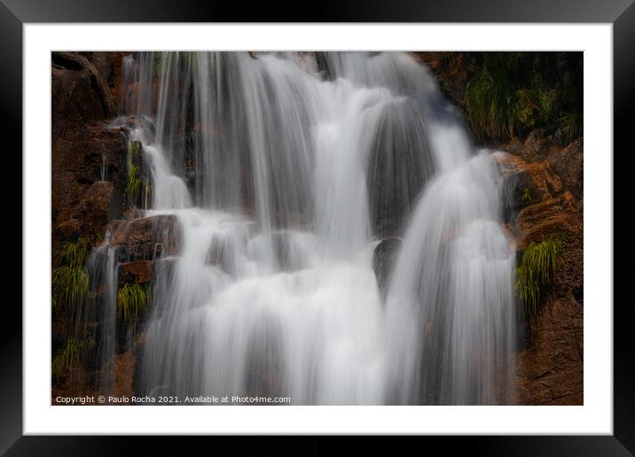 Waterfall close-up Framed Mounted Print by Paulo Rocha