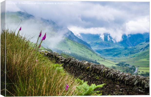 Nant Ffrancon Outdoor View Snowdonia Wales Canvas Print by Pearl Bucknall