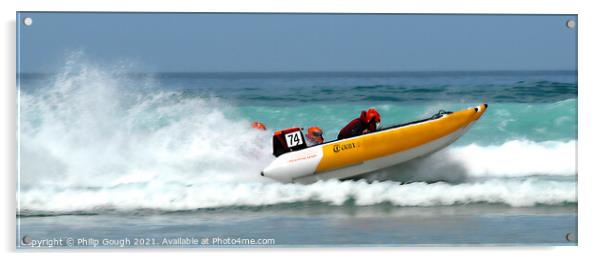 Speedboat racing Acrylic by Philip Gough