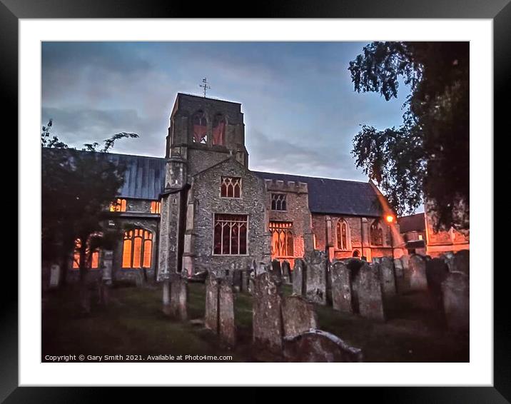 St Nicholas Church Lit Up Framed Mounted Print by GJS Photography Artist