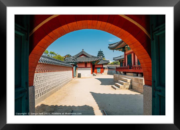 Gyeongbokgung Palace in Korea Framed Mounted Print by Sanga Park