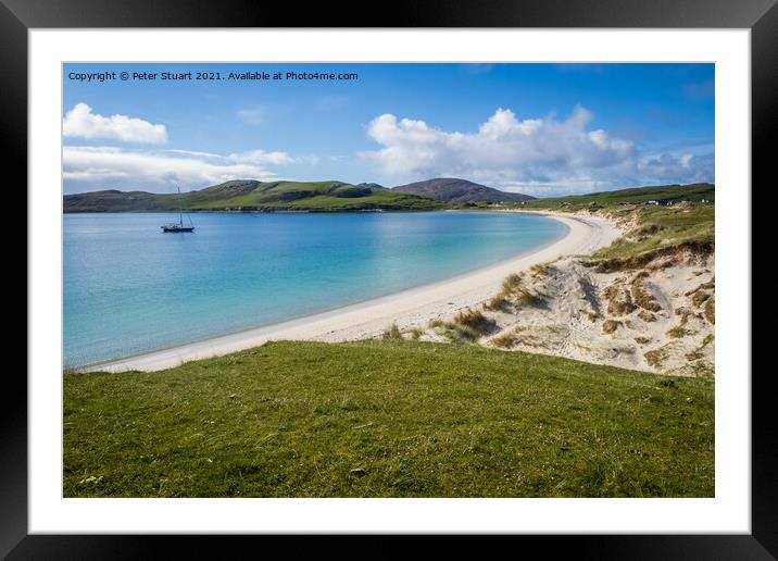 White sands at Vatersay beach in the Outer Hebrides Framed Mounted Print by Peter Stuart