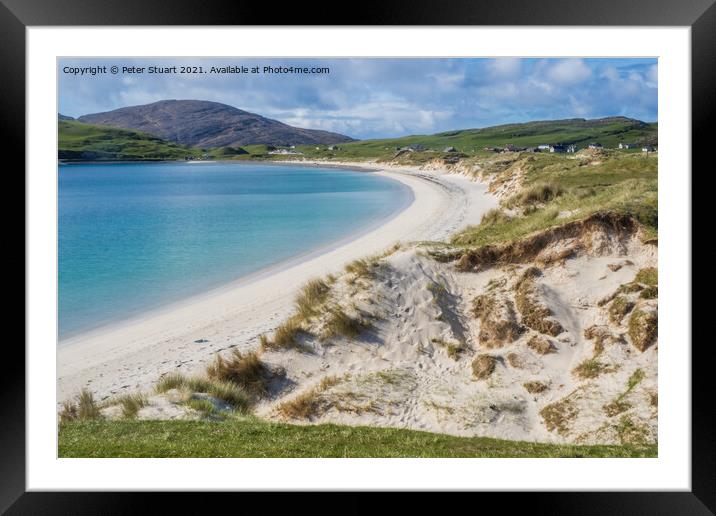 White sands at Vatersay beach in the Outer Hebrides Framed Mounted Print by Peter Stuart
