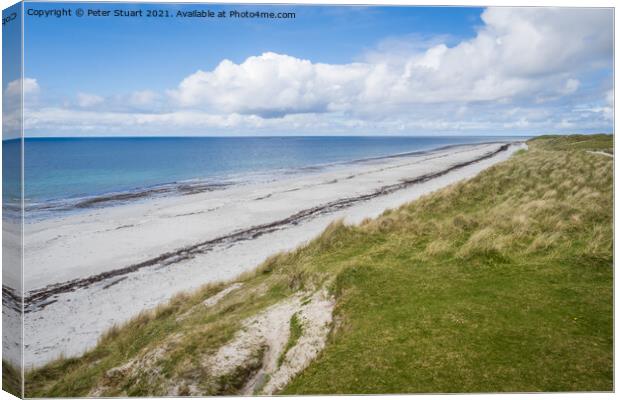 Howmore beach is found on the Isle of South Uist in the Outer He Canvas Print by Peter Stuart