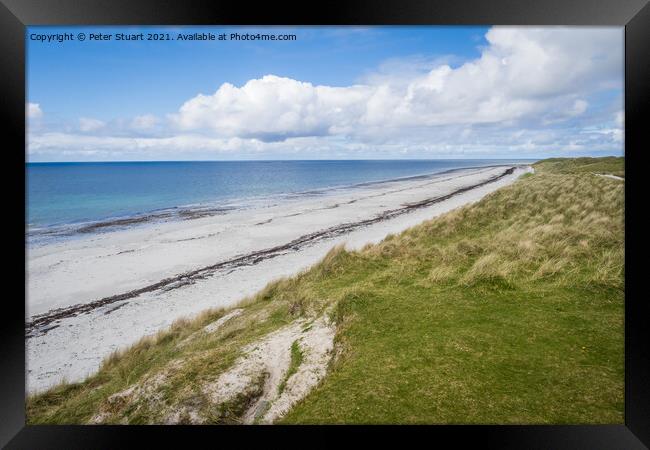 Howmore beach is found on the Isle of South Uist in the Outer He Framed Print by Peter Stuart