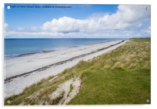 Howmore beach is found on the Isle of South Uist in the Outer He Acrylic by Peter Stuart