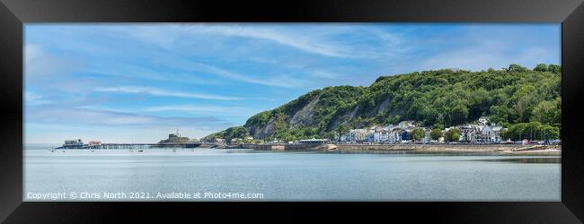 Oystermouth and  Mumbles Lighthouse, and the Gower Framed Print by Chris North