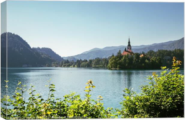 Lake Bled Canvas Print by Sanga Park