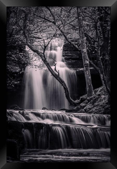 Summerhill Force at Gibson's Cave Framed Print by Liam Neon