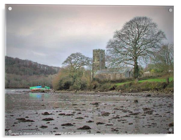 St. Winnow parish church, Cornwall Acrylic by Sharon Cocking