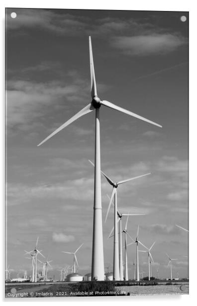 Eemshaven Turbines, Groningen, Netherlands Mono Acrylic by Imladris 