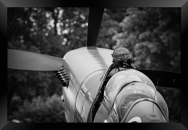 Supermarine Spitfire Pilots Helmet Framed Print by J Biggadike