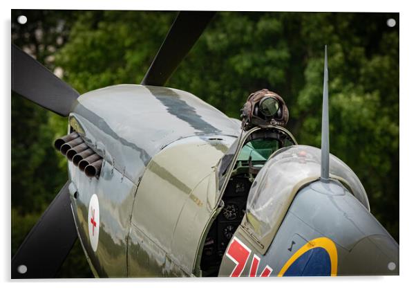 Spitfire Pilots Helmet Acrylic by J Biggadike